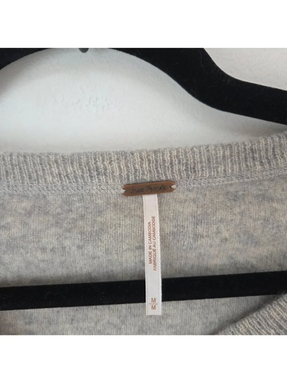 Free People 100% Cashmere Cropped Sweater Tan Biege Women's M